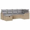vidaXL Havesofa S&aelig;t 6 stk. 6-Antal s&aelig;der Beige og lys gr&aring; polyrattan
