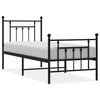 vidaXL sengeramme med sengegavl og fodg&aelig;rde 75x190 cm metal sort