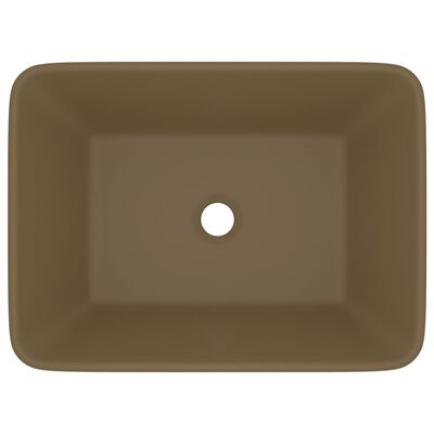 vidaXL luksushåndvask 41x30x12 cm keramik mat cremefarvet
