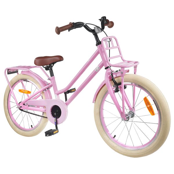 vidaXL B&oslash;rnecykel 18 tommer til 5-7 &aring;r gammel Lys pink