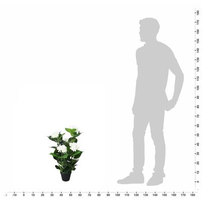 vidaXL kunstig hortensia-plante med urtepotte 60 cm hvid