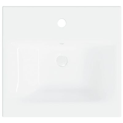 vidaXL indbygget håndvask med hane 42x39x18 cm keramisk hvid