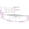 vidaXL sengeramme med sengegavl 100x200 cm metal hvid