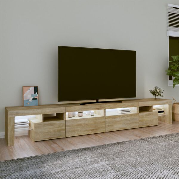 vidaXL tv-skab med LED-lys 260x36,5x40 cm sonoma-eg