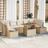 vidaXL Havesofa S&aelig;t med opbevaring 8 pcs Beige Poly rattan