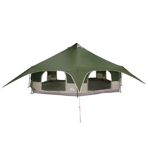 vidaXL Familietelt 18-personers Gr&oslash;n 185T Polyester med PU Coating