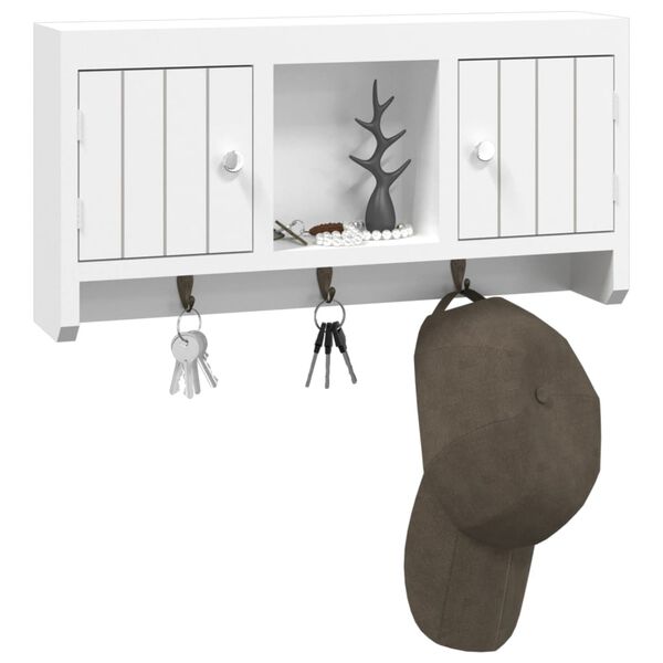 vidaXL nøgleskab 40x8,5x20 cm konstrueret træ og stål hvid