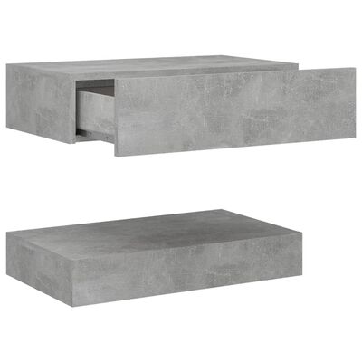 vidaXL sengebord 60x35 cm spånplade betongrå