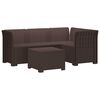 vidaXL 4-personers Have Sofa Rattan Look PP Brun