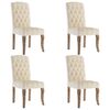 vidaXL spisebordsstole 4 stk. h&oslash;r-look stof beige