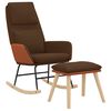 vidaXL gyngestol med fodskammel stof brun