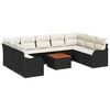 vidaXL Havesofa S&aelig;t 10 stk. Sort og Cream polyrattan