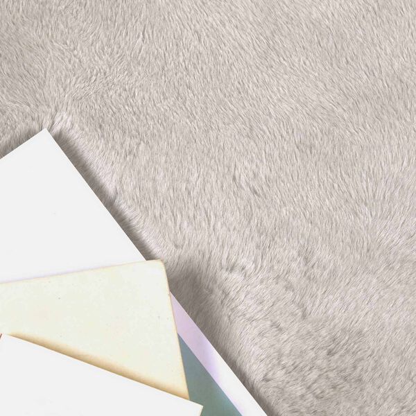 vidaXL Faux Kanin Pels T&aelig;ppe Olite Beige &Oslash; 80 cm Polyester