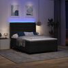 vidaXL LED Box Spring Bed med madras Sort 140 x 200 cm Stof