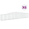 vidaXL buede gabionkurve 6 stk. 400x30x60/80 cm galvaniseret jern