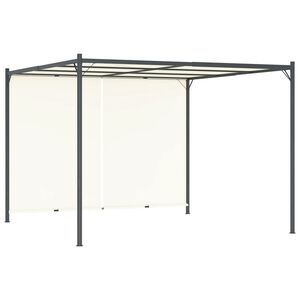 vidaXL pergola med just&eacute;rbart tag 3x3 m st&aring;l cremefarvet