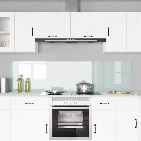 vidaXL Køkken bagvæg Hvid 100 x 50 cm hærdet glas