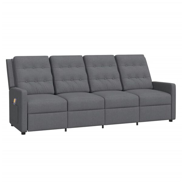 vidaXL 4-personers massagestol stof lysegr&aring;