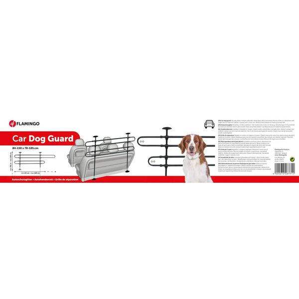 FLAMINGO dobbelt hundegitter Sima med 2 st&aelig;nger sort