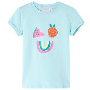 vidaXL T-shirt til b&oslash;rn str. 116 akvamarinbl&aring;