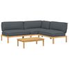 vidaXL Sofa S&aelig;t 4 stk. Antracit Massivt Akacietr&aelig;