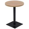 vidaXL bistrobord MDF og st&aring;l rund 60 x 75 cm egetr&aelig;sfarvet