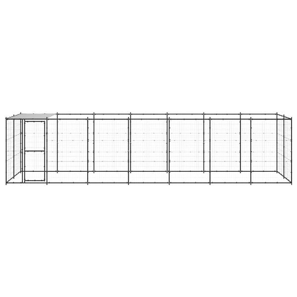 vidaXL udend&oslash;rs hundebur med tag 16,94 m&sup2; st&aring;l