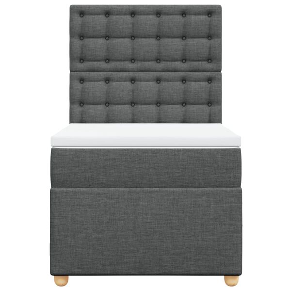 vidaXL kontinentalseng med madras 100x200 cm stof m&oslash;rkegr&aring;
