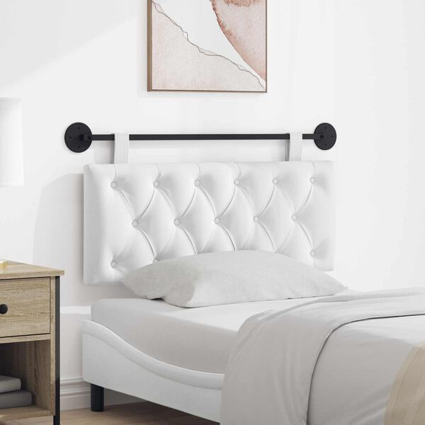 vidaXL H&aelig;ngende Hovedgavl V&aelig;gmonteret Hvid 110 x 55 x 7 cm Stof