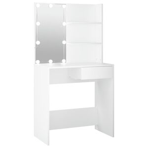 vidaXL makeupbord med LED-lys 74,5x40x141 cm hvid