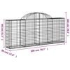 vidaXL buede gabionkurve 3 stk. 200x30x80/100 cm galvaniseret jern