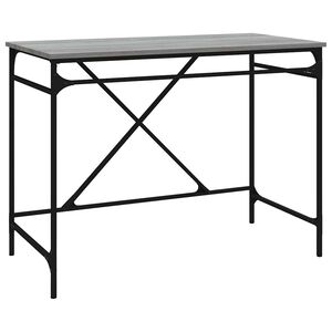 vidaXL skrivebord 100x50x75 cm konstrueret tr&aelig; og jern gr&aring; sonoma-eg