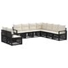 vidaXL Havesofa S&aelig;t 9 stk. Sort polyrattan