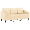vidaXL 3-personers sofa med puder og hynder 180 cm stof cremefarvet