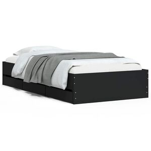 vidaXL sengeramme med skuffer 90x190 cm konstrueret tr&aelig; sort