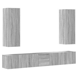 vidaXL tv-skabss&aelig;t 5 dele konstrueret tr&aelig; gr&aring; sonoma-eg