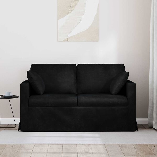 vidaXL Sofa Sort 138 x 78 x 80 cm Fl&oslash;jl
