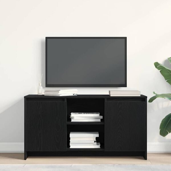 vidaXL TV-skab Sort eg 102 x 37,5 x 52,5 cm Konstrueret træ