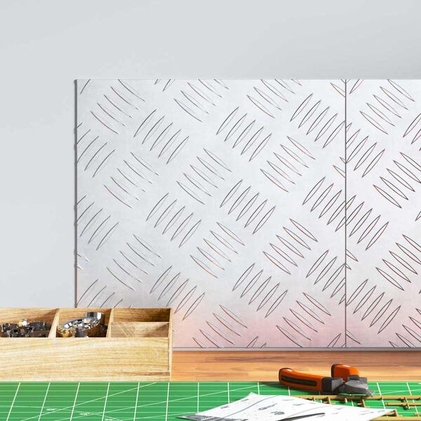 vidaXL Trappe Tread Firkantet 2 pcs S&oslash;lv 30 x 30 cm Aluminium