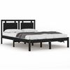 vidaXL sengeramme 140x190 cm massivt tr&aelig; sort