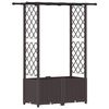 vidaXL H&aelig;vet Bed med Trellis og Tag Brun 124,5 x 40 x 136 cm PP