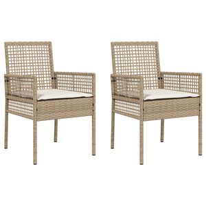 vidaXL Have Stol 2 pcs Beige 53 x 60 x 85 cm polyrattan