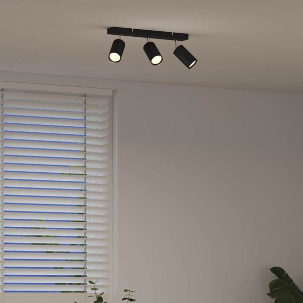 vidaXL Loftsspot med spotlights Sort 38 x 5,5 x 16,5 cm Metal