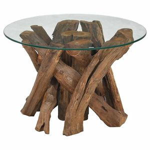 vidaXL sofabord massivt teaktr&aelig; drivt&oslash;mmer 60 cm