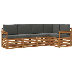vidaXL Udend&oslash;rs sofagruppe 5 stk. Naturlig og Antracit Polyester