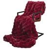 vidaXL Faux Kanin Pels T&aelig;ppe Olite 4 pcs Bordeaux R&oslash;d 150 x 220 cm