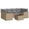 vidaXL sofas&aelig;t til haven 7 dele med hynder polyrattan beige