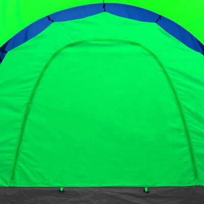 vidaXL 9-personers campingtelt stof blå og grøn