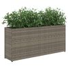 vidaXL plantekasser 2 stk. med 2 potter 90x20x40 cm polyrattan gr&aring;