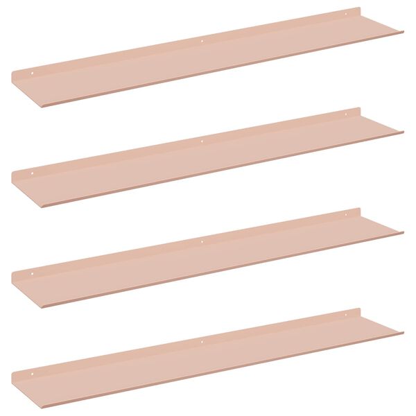 vidaXL Sv&aelig;vende hylde V&aelig;gmonteret 4 pcs Lyser&oslash;d 100 x 18 x 2,5 cm St&aring;l